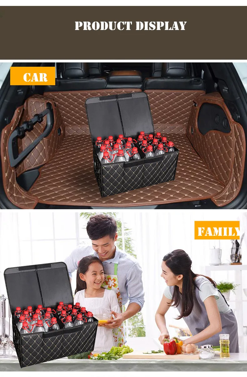 ПУ Кожаные Швейные автомобильные органайзеры для багажника водонепроницаемые складные Портативная сумка для инструментов органайзер для багажника Авто складной ящик для хранения