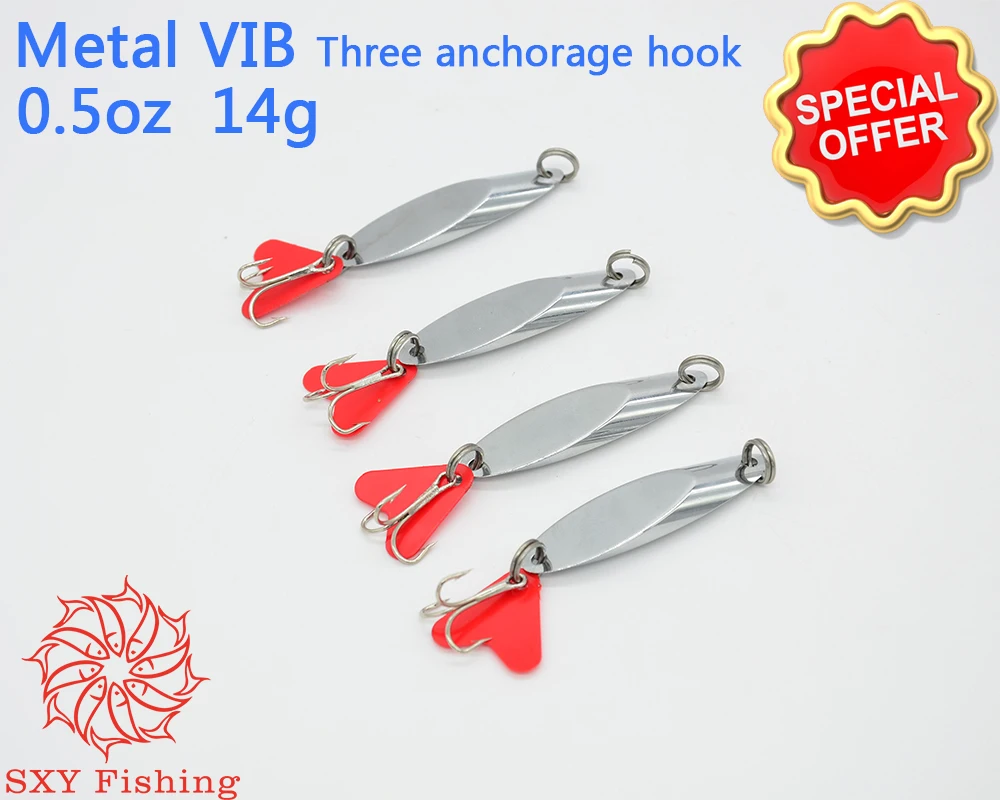 SXY FISHING Metal slice lure VIB Weight 0.5OZ 14g bright bait Fishing Fresh water Bait Trolling | Спорт и развлечения