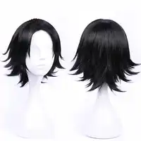 Division Rap Battle DRB jiro yamada Cosplay Wig Black Hair Men Cosplay Costume Props