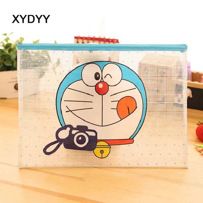 XYDYY Cartoon Doraemon Prints Women Cosmetic Cases Travel Transparent Waterproof PVC Cosmetic Bags Girls Makeup Organizer Pouch