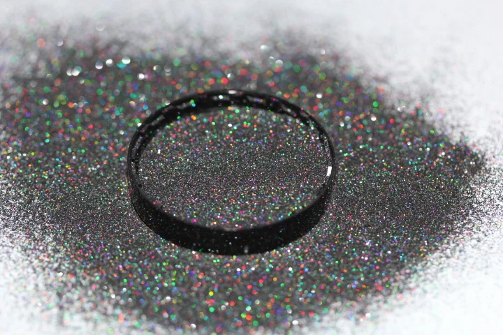 Extra Fine 004 (0.1mm) Rainbow Mirror BLACK Laser Holo Nail Glitter Powder Perfect Shinning Holographic Nails Pigment Dust