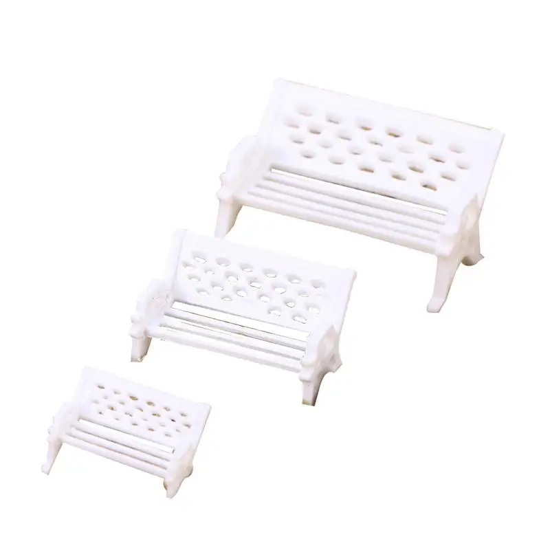 

12PC Mini Park Bench Artificial Miniature Plastic Micro Landscape Ornament Garden DIY Decoration Crafts Figurines Miniatures