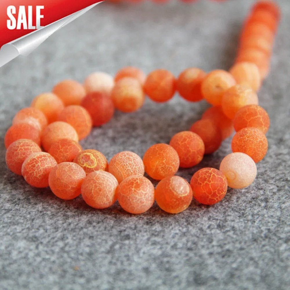 

For Necklace Bracelet 10mm Multicolor Orange Onyx Frosted Carnelian Semi Finished Stone Balls Gifts Beads Round DIY Loose 15inch