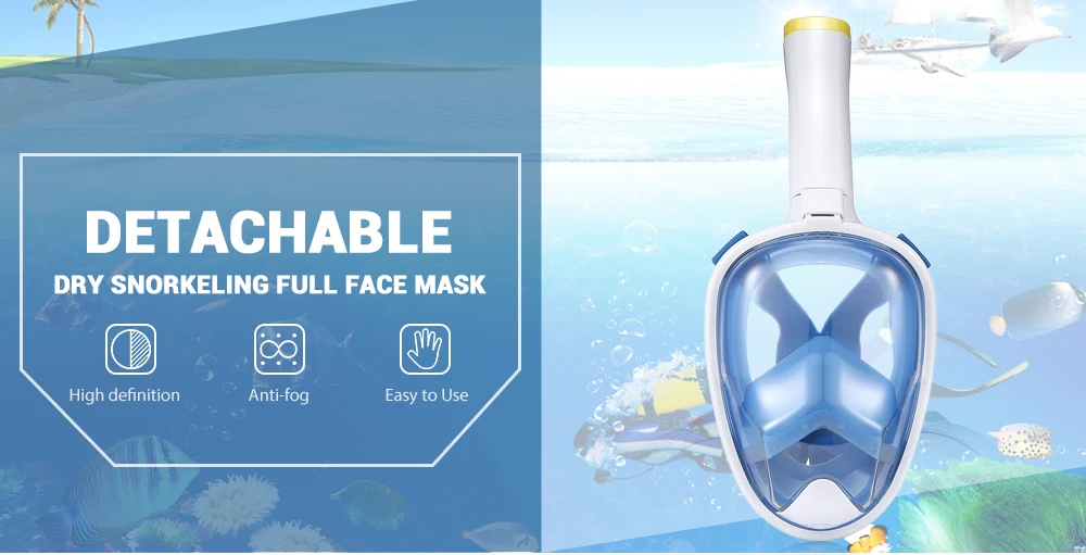 Маска для дайвинга Анти-туман Съемная сухая подводное плавание полная маска для лица Спортивная камера Gopro подводное плавание тренировочная маска дайвинг оборудование