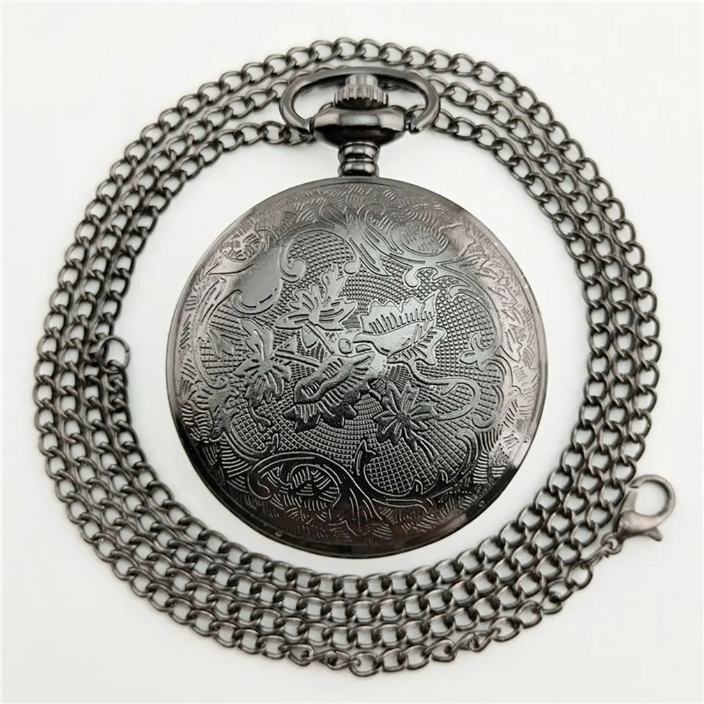 Старинные карманные часы с выдалбливающимся цветком унисекс винтажное прозрачное ретро ожерелье Карманные & Fob часы с цепочкой для мужчин