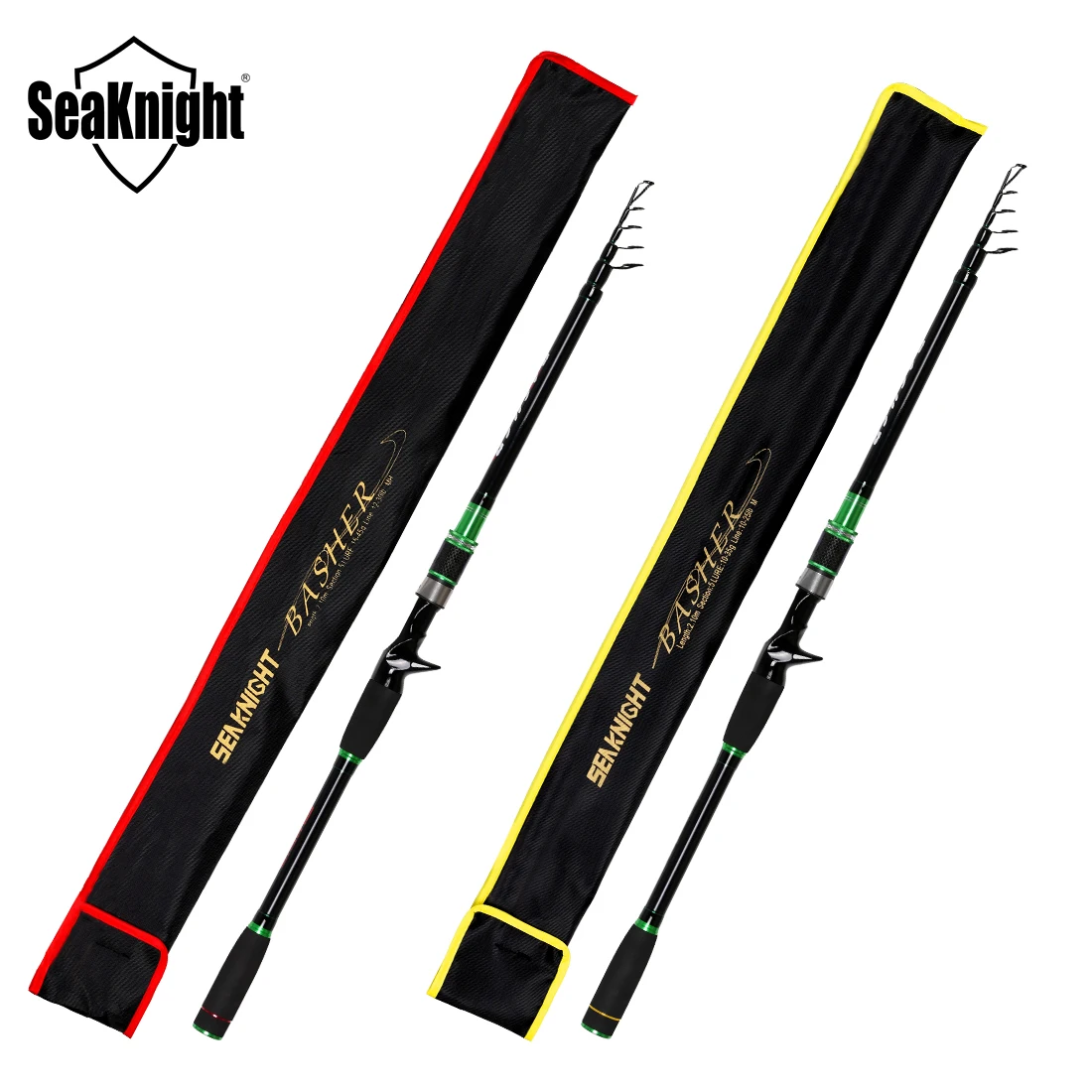 

Seaknight Spinning Fishing Rod Telescopic 2.1M 2.4M BASHER II M/MH Power Lure Rod Spinning Casting Rod 5 Sections Travel