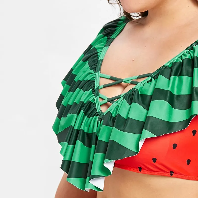 Pacento-rouge-polka-plus-la-taille-maillots-de-bain-femmes-2018-taille-haute-volants-3XL-mignon (2)