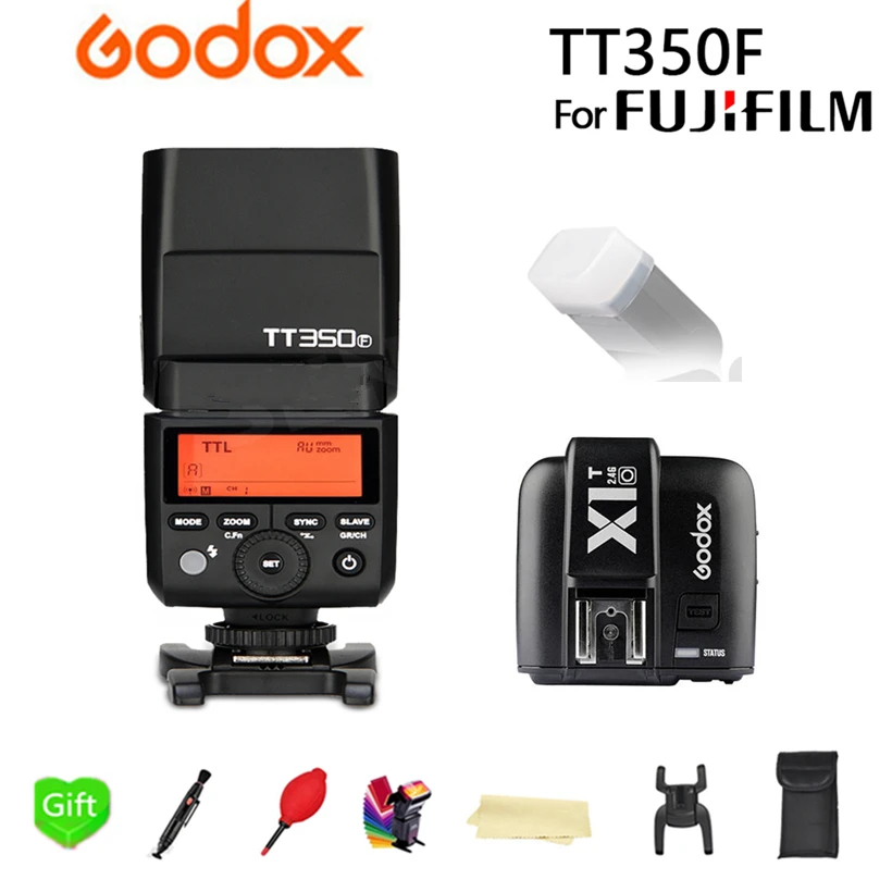 Flash da Câmera Flash para Fuji Câmera de Filme Transmissor + Presente Fuji + X1t-f Godox Ttl Velocidadelite Gatilho Tt350f Tt350 Gn36 2.4g