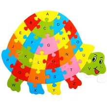 2017 Wooden Puzzle Animals Kid Children Educational Toy Alphabet Puzzle Jigsaw FEB17 30
