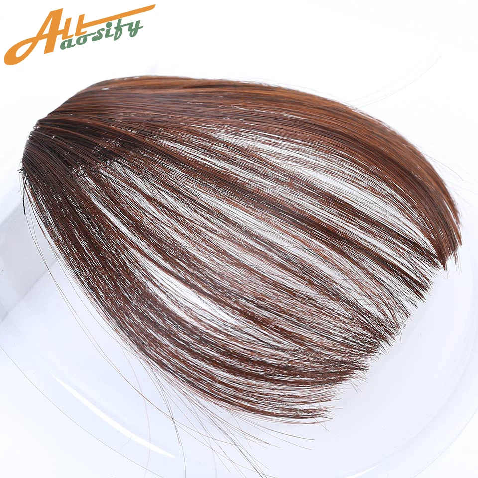 Allaosify Neat Front Thick False Fringe Clip In On Bangs Hairpiece With High Temperature Synthetic Hair Real Piece |