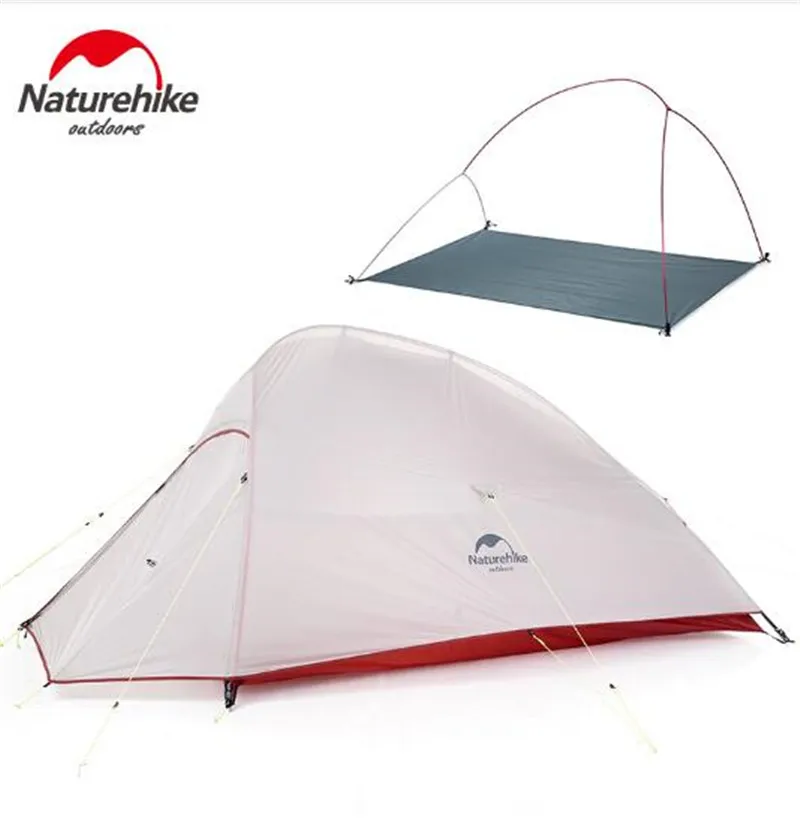 Naturehike Cloud Up 1 2 3 человек Сверхлегкий тент 20D силиконовый тент двухслойный открытый туристический тент с бесплатным ковриком