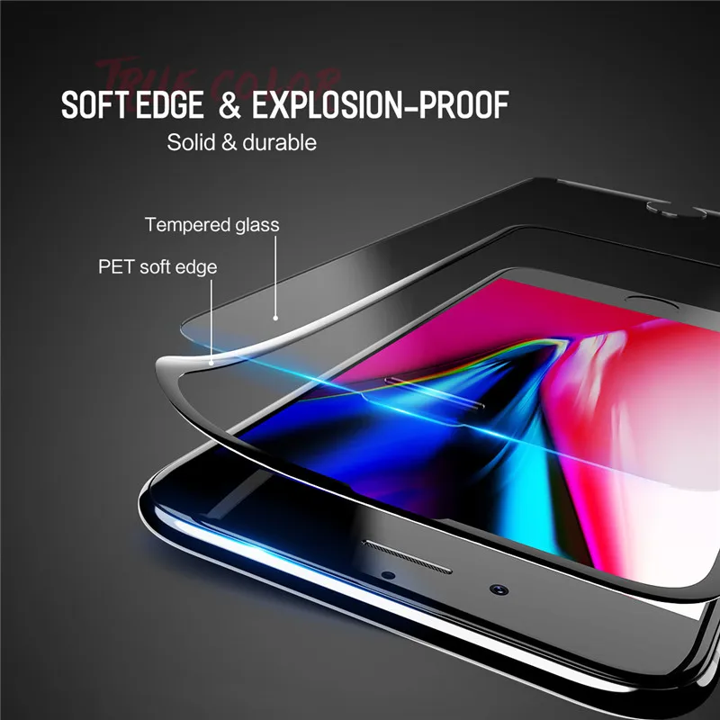  ROCK Anti-Blue Light Screen Protector Für iphone 8 7 6 6s Plus Gehärtetem Glas 9D Gebogene Schutz G