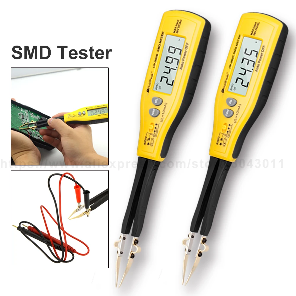 HoldPeak Digital Multimeter SMD Tester Resistance Capacitance Meters Diode Test Professional SMT Component Tester HP 990A