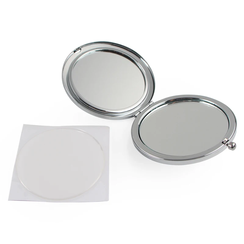 Round Mirror Compact Blank Plain Silver Colour For DIY gift mirror1 (13)