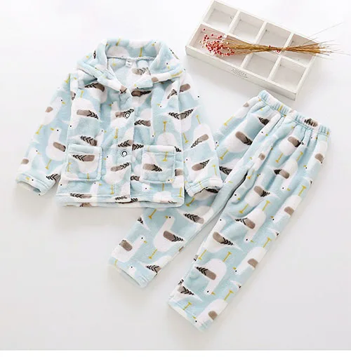Детская Фланелевая пижама на осень и зиму, утепленная одежда для малышки Для мальчиков и девочек из кораллового флиса; домашний костюм - Цвет: Прозрачный