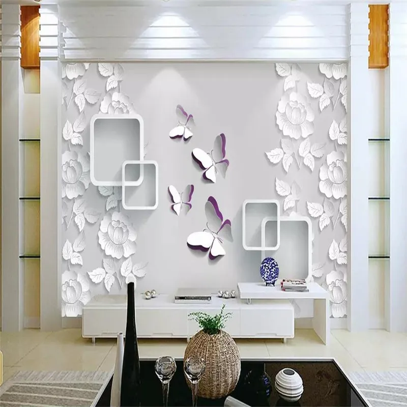 Fashion Peony Butterfly TV Background Wall Professional Making Mural Wallpaper Wholesale Custom Poster Photo Wall Fashion Peony Butterfly TV Background Wall Professional Making Mural Wallpaper Wholesale Custom Poster Photo Wall