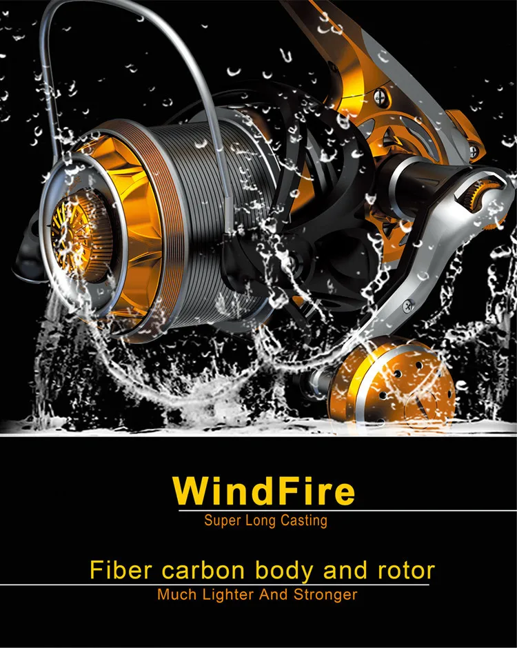 Molinete de Pesca de Fibra de Carbono Fio de Metal Yumoshi Carpa Longo Fundição Reel Pesca Copo Balancim 3 Tipos 10bb Wf4000-9000 5.1: 1 14 YUMOSHI 10BB WF4000-9000 Molinete De Pesca De