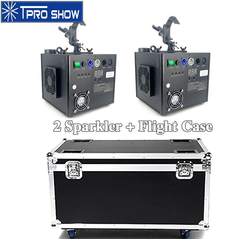 

2pcs Cold Spark Machine 400W Pyro Stage Fireworks Waterfall Sparklers Dmx Remote Wedding Flame Fountain Dj Equipment Flight Case