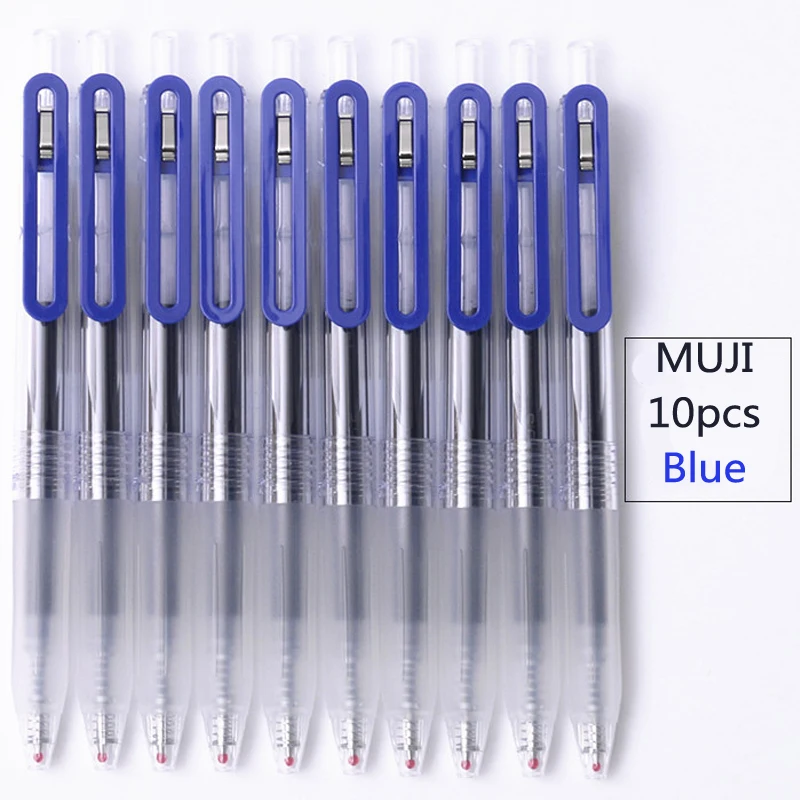 5/10 шт. MUJI гелевая ручка цвет: черный, синий красные чернила гладкая Пресс пишущие ручки милые Цвет набор ручек для офиса школы стационарные экзамен