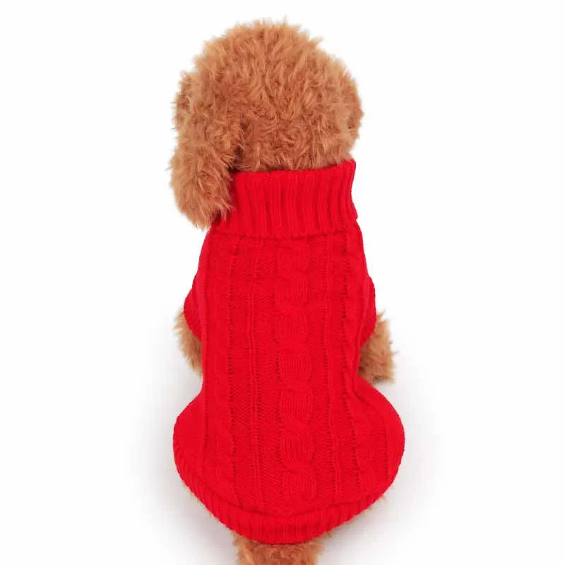 2016 Designer Pet Clothes Turtleneck Small Dog Sweater Winter Apparel for Chihuahua Pure Color Classic Pet Cat Dog Costume Wholesale3