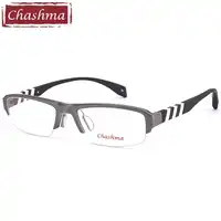 Chashma Brand Sport Style Men Eyeglass Titanium Frame Rubber Temple Eyeglasses Optical Frames for Male