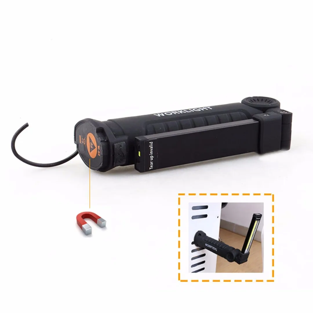 COB LED Rechargeable Magnet Flashlight Flexible Inspection Torch Work Light