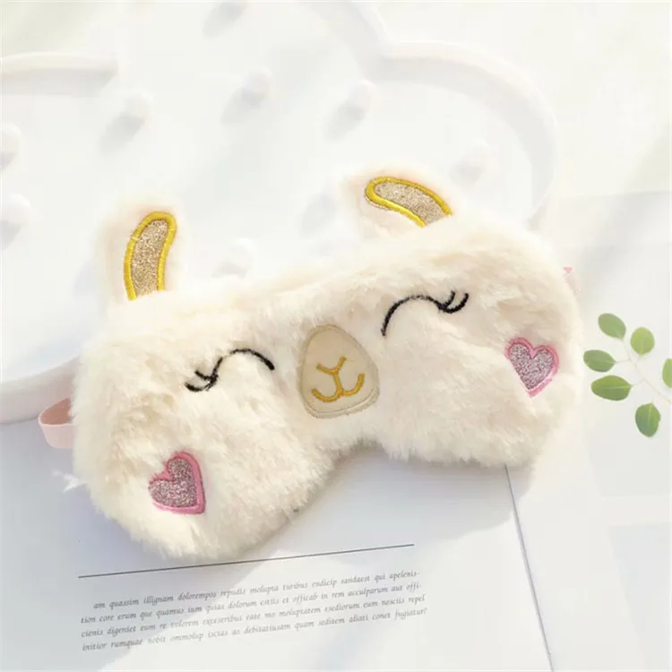 

eyes care tool plush white bear eyes mask sleep mask Blindfold Eyeshade Traveling Sleep Cover Stuffed sheep type rest