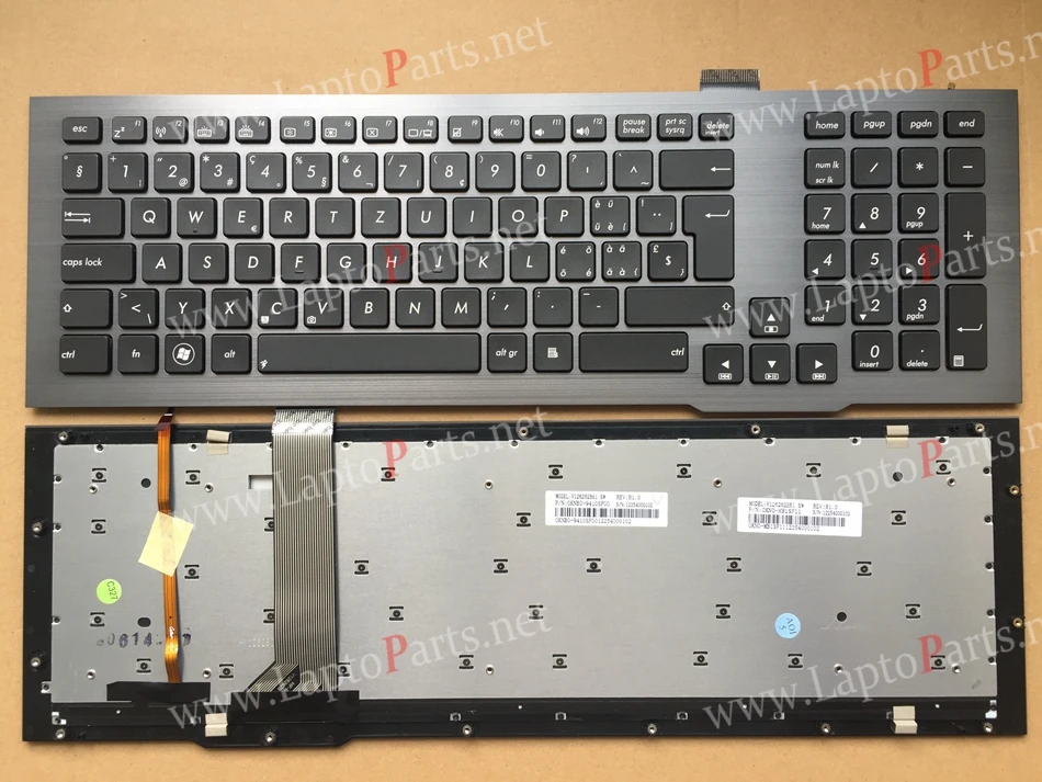 

New SW Swiss Backlit Keyboard For Asus 0KN0-MB1SF11 G75 G75VW G75VX G75VM Backlit With Frame Laptop Keyboard