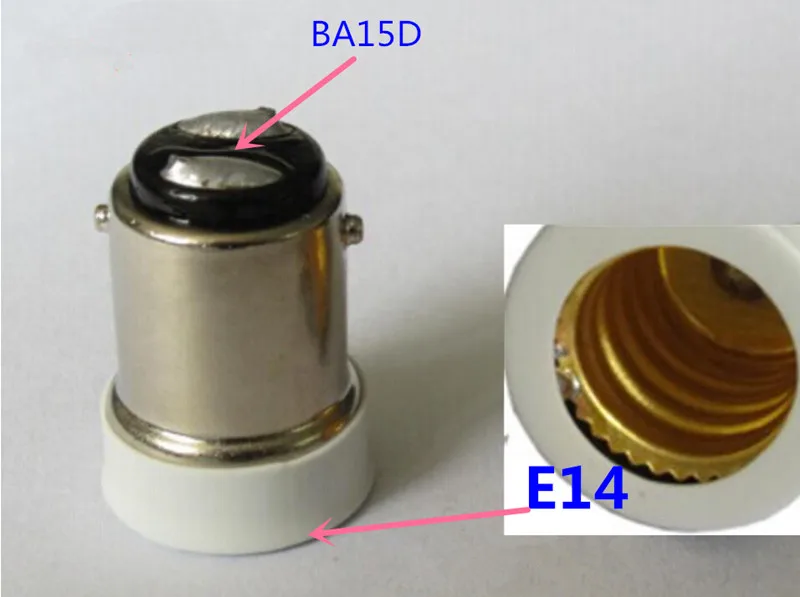 BA15D в E14 конверсионный держатель лампы E14 конвертер лампы BA15D держатель лампы адаптер патрон лампе база E14-BA15D поворот в e14