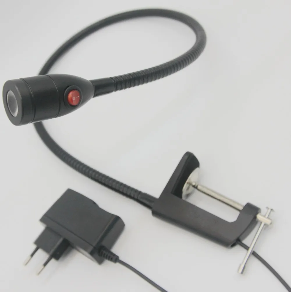 

3W Led Snake Pipe Clip Task Lamp For Woodworking Lathe Wood turning Lathe Plug In Head Free Shipping