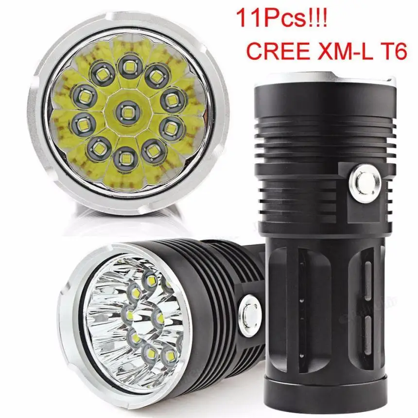 

High Power 28000LM 11 x CREE XM-L T6 LED Hunting Flashlight 4x18650 Lamp Torch Bicycle Outdoor LED Flashlight For Bike Sport P40