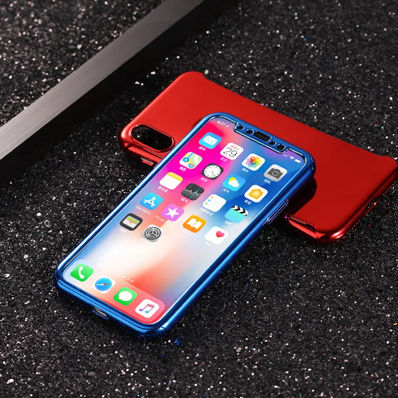 

For iPhone X Plating Gradient Hard PC Capa For Apple iPhone 6 7 8 plus case