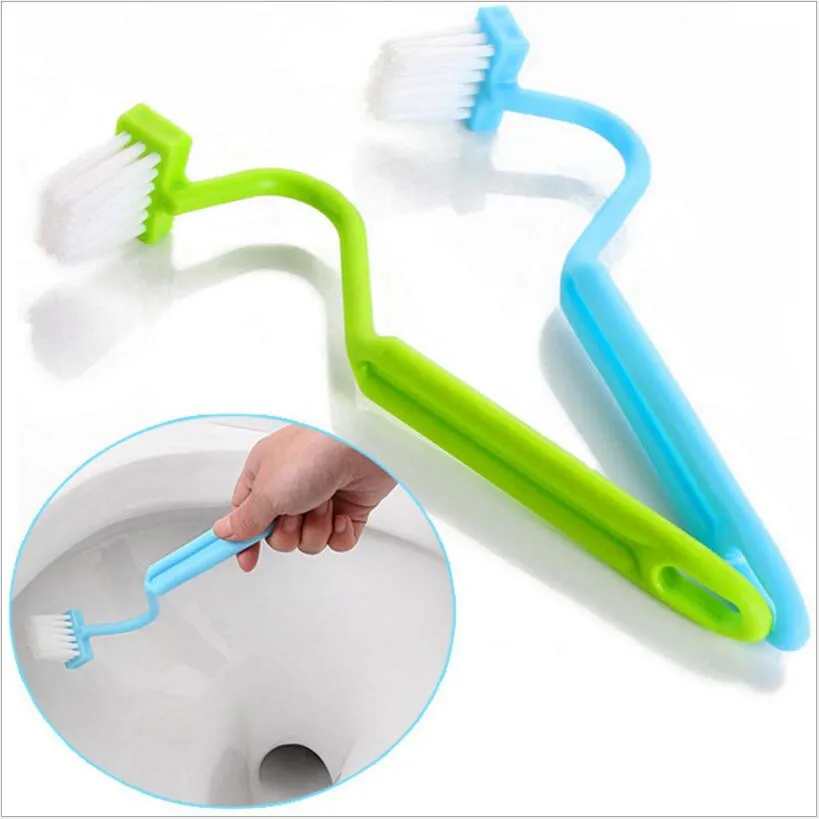 

Newest S-type Toilet Cleaning Brush Curved Bent Handle Brush Scrubber Home Bath Cleaner Tools Random Colors