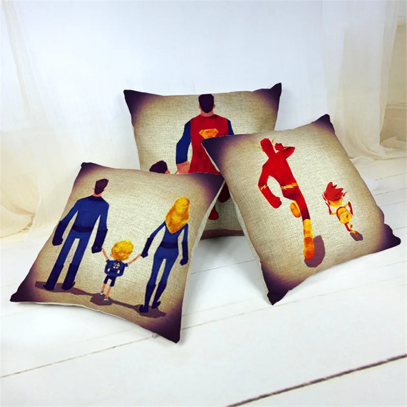 

Fashion Cartoon Style Home Decorative Cushions Marvel Heroes Printed Throw Pillows Car Home Decor Cushion Decor Cojines