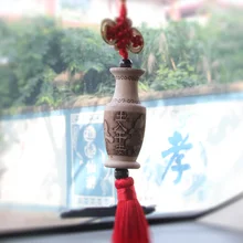 Ручной работы красота автомобиль кулон деревянная резная ваза Авто удача мир зеркало заднего вида украшения автомобиля брелок аксессуары