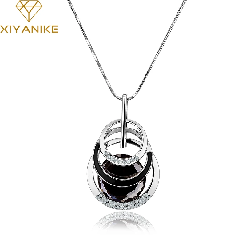 XIYANIKE 2017 новинка модное женское круглое ожерелье с кристаллами ювелирные изделия