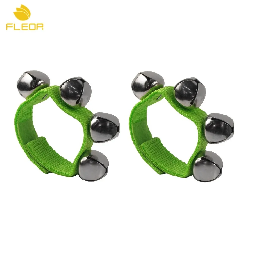 FLEOR 2pcs Wrist Bell Rattles Rhythm Instrument Percussion Baby Rattles