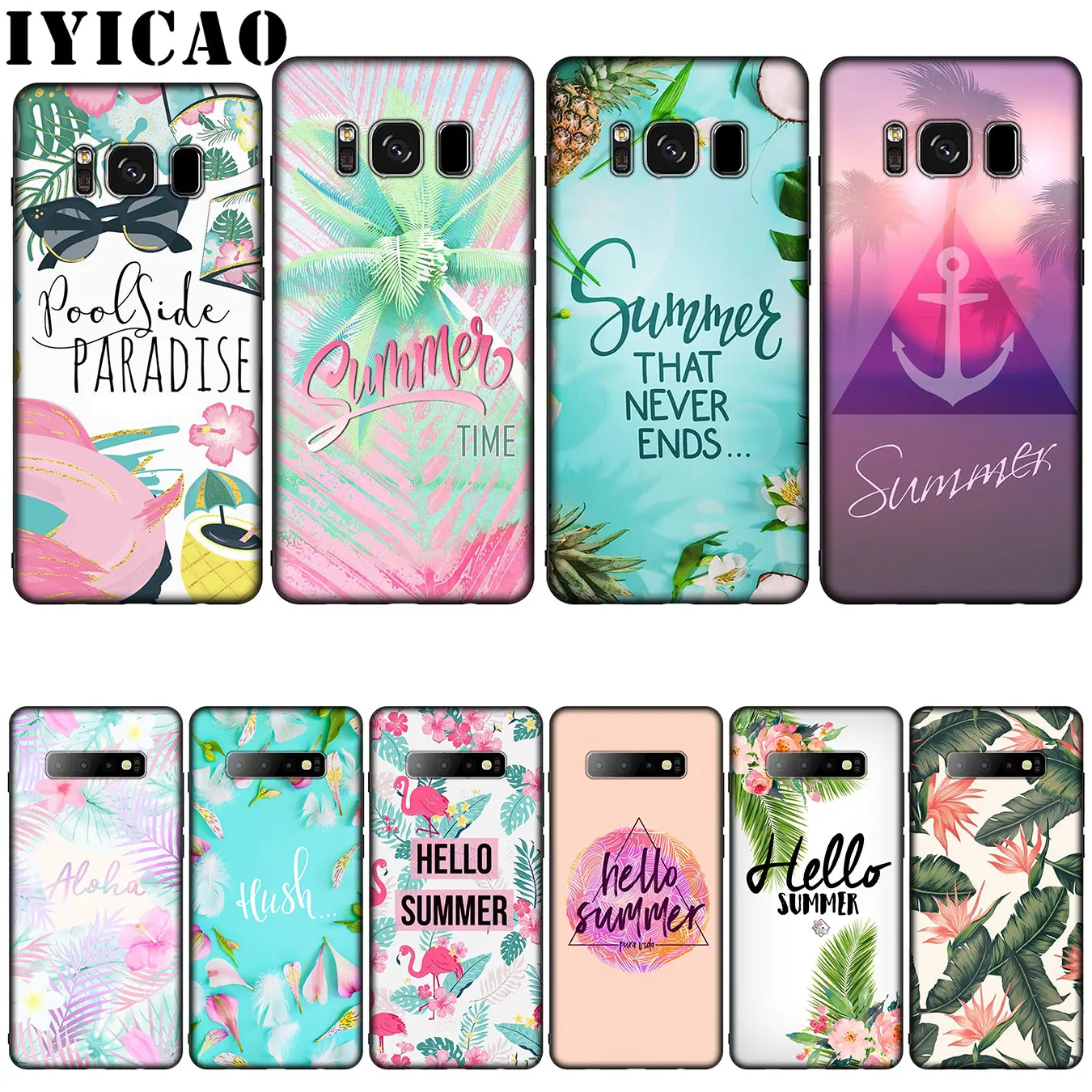 IYICAO Cool in summer Silicone Soft Phone Case for Samsung Galaxy S10 S9 S8 Plus S6 S7 Edge S10e E Cover |
