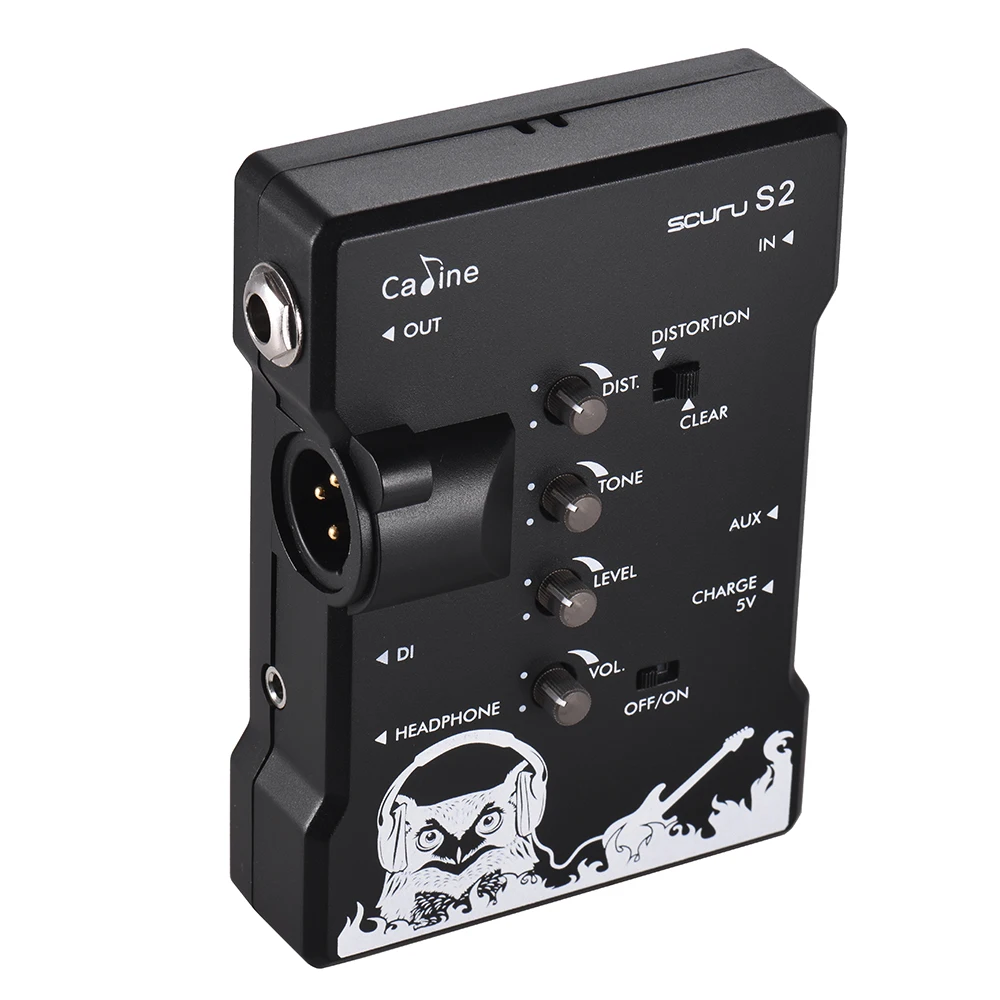 

Caline S2 Electric Guitar Mini DI Earphone Front Stage Trainer Built-in Distortion & Clear Effect