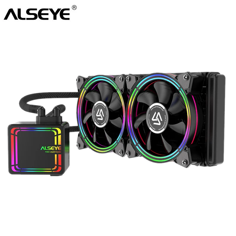 ALSEYE H240 водяное охлаждение RGB Вентилятор охлаждения воды 120 мм ШИМ вентилятор кулера для LGA 775/115x/ 1366/2011/AM2/AM3/AM4