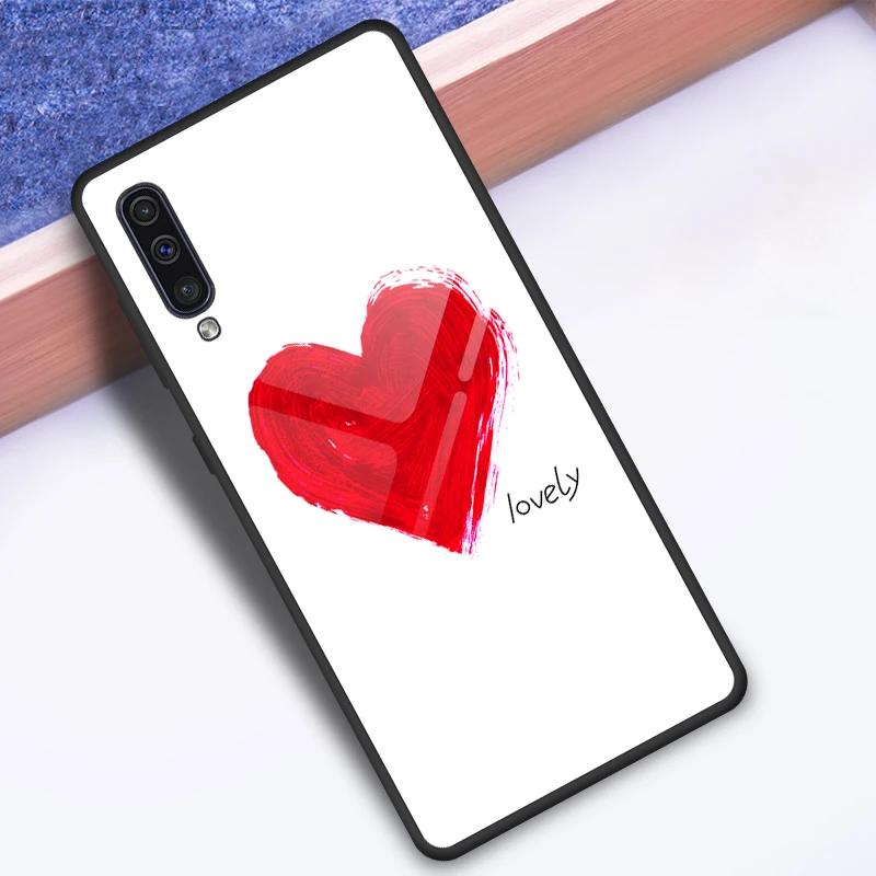 Чехол из закаленного стекла с роскошным рисунком для Samsung Galaxy A50 A70 A30 M20 A20 A10 мягкий