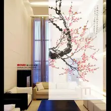 Китайский стиль подвесной экран одеяло натуральный хлопок вход затвора двери занавес креативный ролик Биомбо Слива Цветущая занавеска