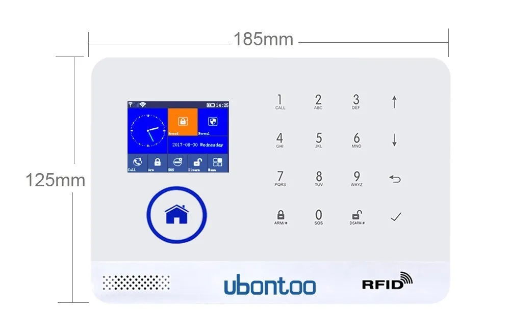 UBONTOO EN RU ES PL DE FR он переключаемый беспроводной домашней безопасности wifi GSM GPRS Сигнализация приложение пульт дистанционного управления RFID Arm/Disarm