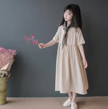 

2019 Korean style wholesale girls patchwork dress cotton fashion summer girls dresses 4-9t B532