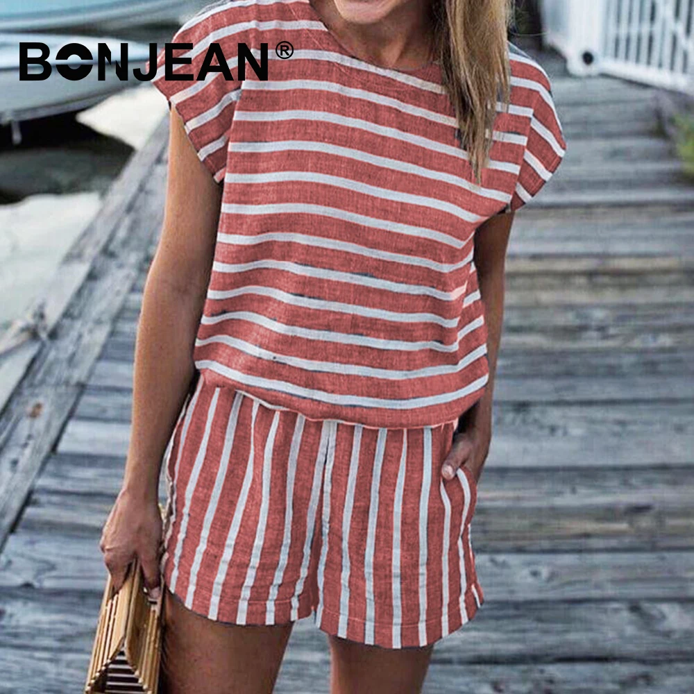 

4 Color Striped Jumpsuit Short Romper Women Overalls Summer Playsuit Black Pink Jumpsuit Ladies Combinaison Short Femme Z019