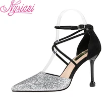 2019 Pointed Toe High Heels Women Dress Sandals Sequined Cloth Buckle Strap Sexy Thin Heels Sandals Shoes For Women Nysiani 2019 Pointed Toe High Heels Women Dress Sandals Sequined Cloth Buckle Strap Sexy Thin Heels Sandals Shoes For Women Nysiani
