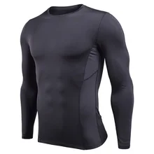 Спортивные футболки с длинными рукавами мужские эластичные Лоскутные фитнес мужские футболки плотно облегающие дышащая футболка Топы
