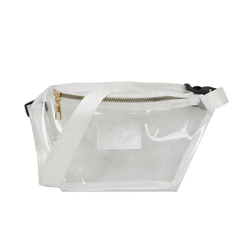 Мужская и Женская поясная сумка унисекс Прозрачная ПВХ нагрудная сумка Прозрачная Желейная сумка Повседневная модная сумка на пояс Новинка - Цвет: Белый