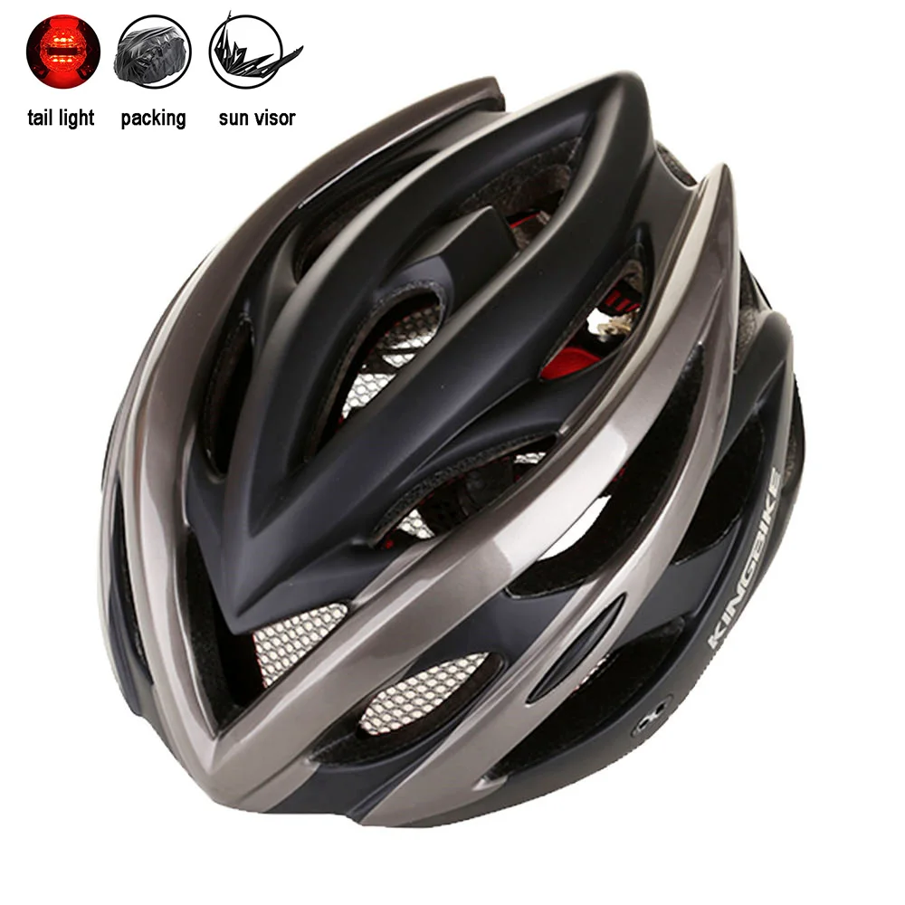 

KINGBIKE mtb helmet women men tail light cycling helmet road bike integrally-mold bike helmet copri casco bici casque velo route