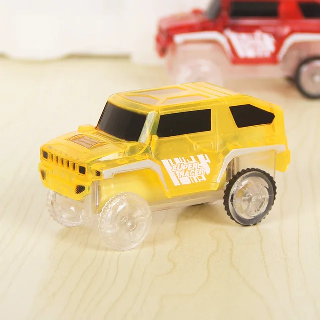 Mini Toy Car Flashing Lights Magic Glow Tracks Car LED Lights Glowing